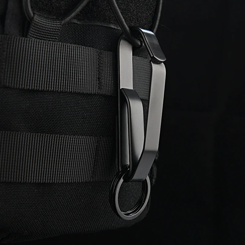 High Fashion Black Steel BeltClip Keychain for Men