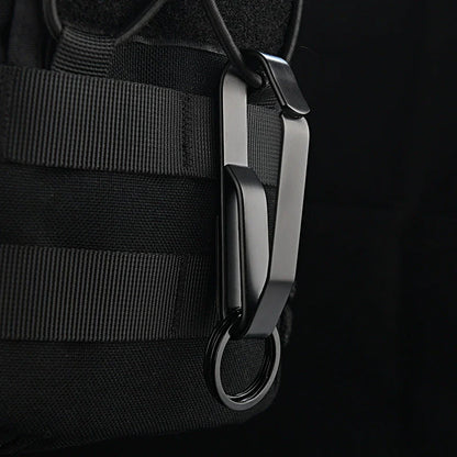 High Fashion Black Steel BeltClip Keychain for Men