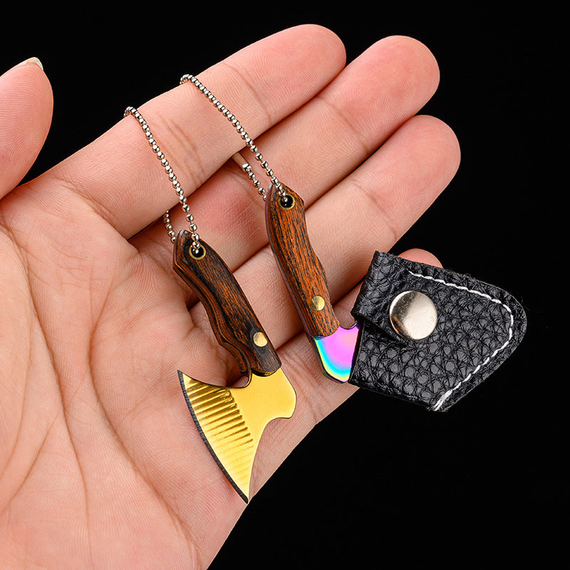 Mini Knife Keychain Unwrapped Axe Creative Pendant