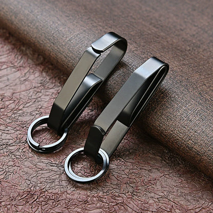 High Fashion Black Steel BeltClip Keychain for Men