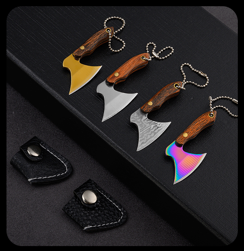 Mini Knife Keychain Unwrapped Axe Creative Pendant