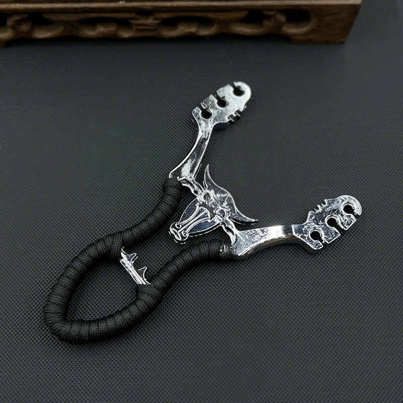 Cow Head Three Card Leather Ball Mirror Zinc Alloy Slingshot