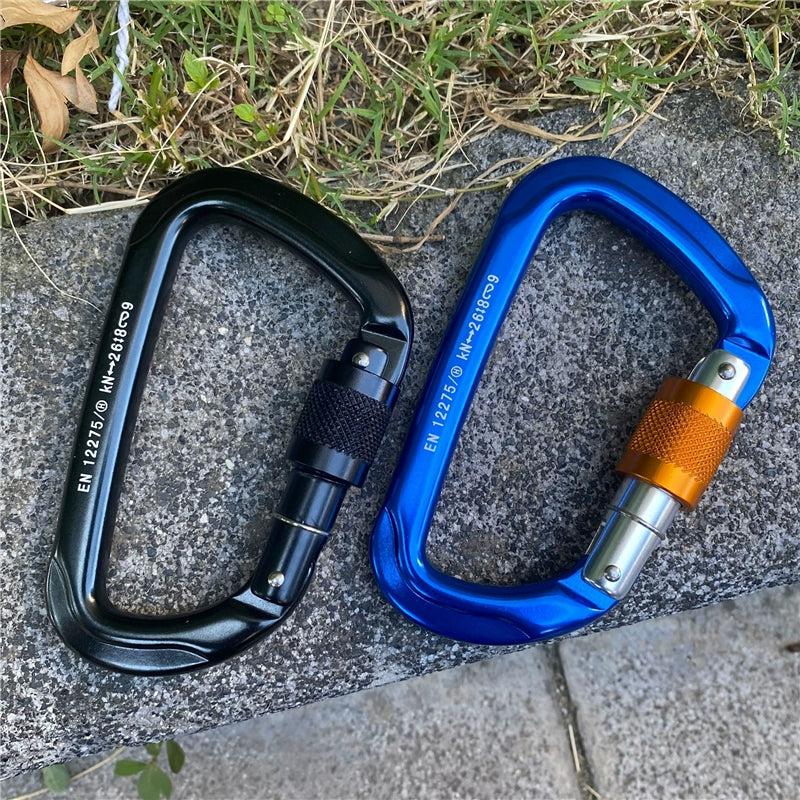 Aluminum Ascent Climbing D-Lock Carabiner Outdoor Safety Clasp