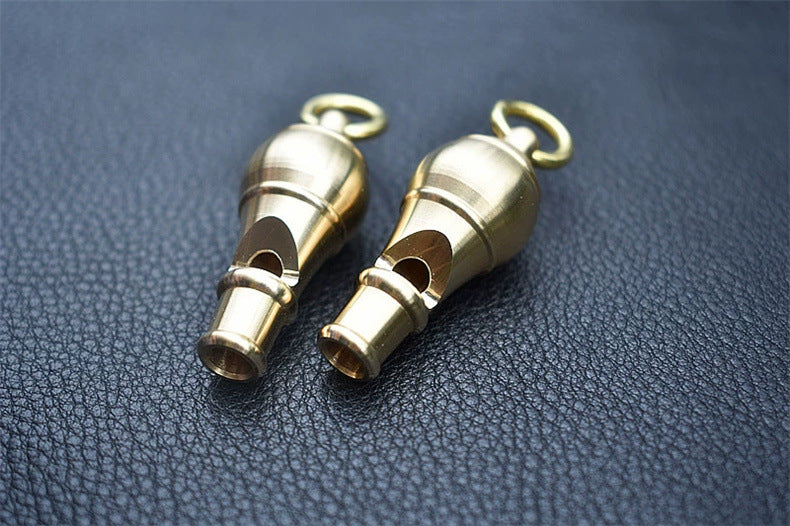 Brass High-Pitch Survival Whistle EDC