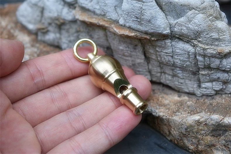 Brass High-Pitch Survival Whistle EDC