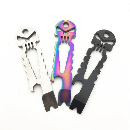 Skull Crowbar Hex Wrench Bottle Opener Multi-Tool Stainless Steel EDC