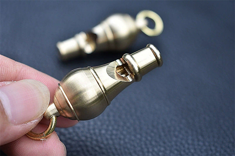 Brass High-Pitch Survival Whistle EDC