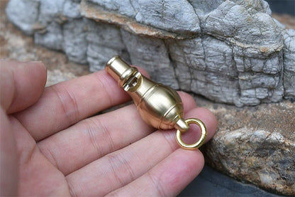 Brass High-Pitch Survival Whistle EDC