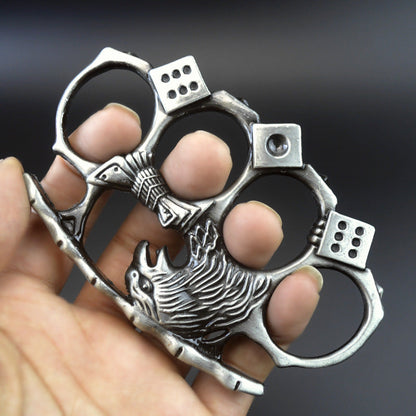 Stock God-brass Knuckle Duster Self-protection Finger Spiked EDC