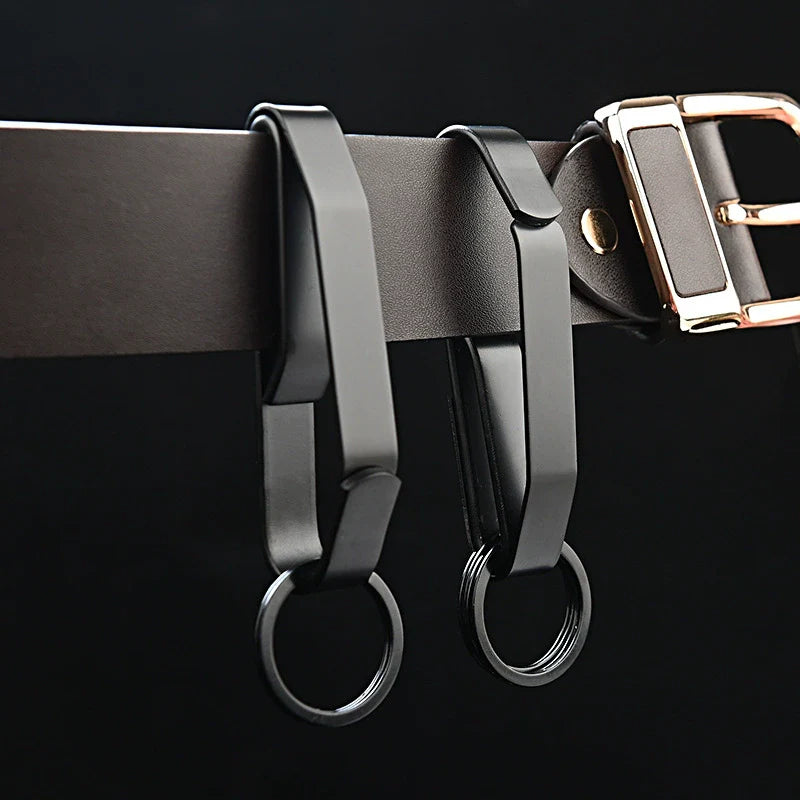 High Fashion Black Steel BeltClip Keychain for Men