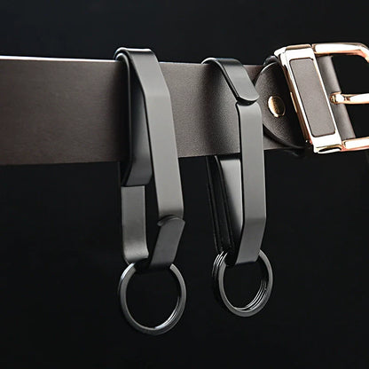 High Fashion Black Steel BeltClip Keychain for Men