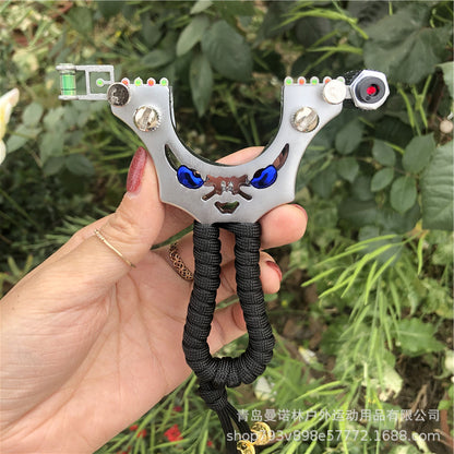 Metal Slingshot with LED Outdoor Shooter and Laser Sight EDC