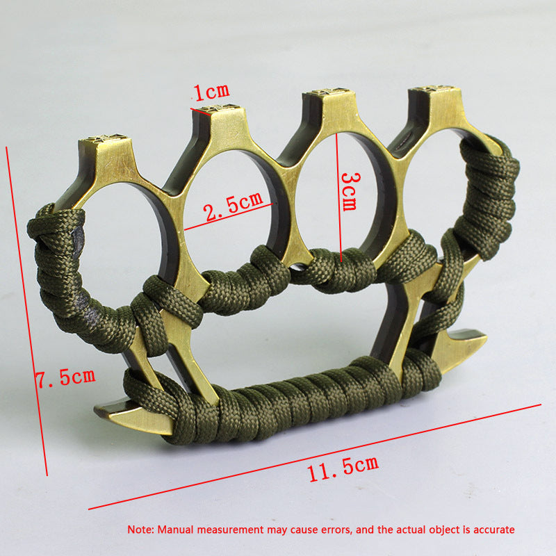 T-With Rope Brass Knuckle Duster Training Self-defense EDC