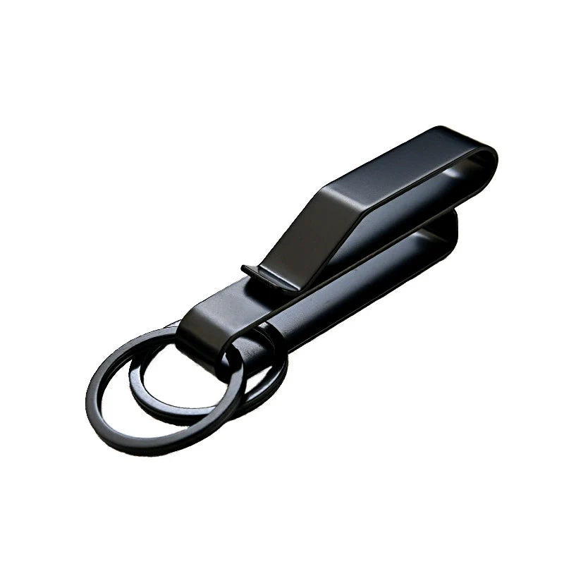 High Fashion Black Steel BeltClip Keychain for Men