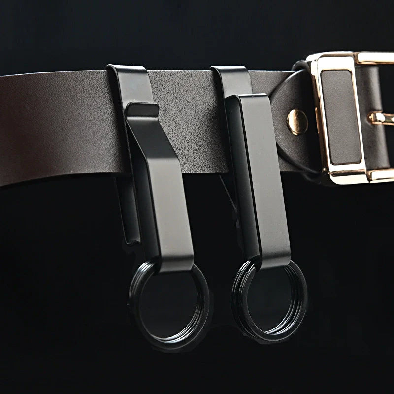 High Fashion Black Steel BeltClip Keychain for Men
