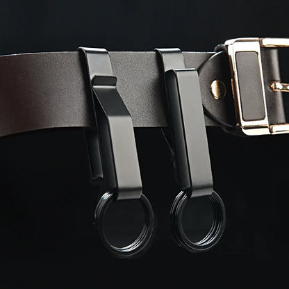 High Fashion Black Steel BeltClip Keychain for Men