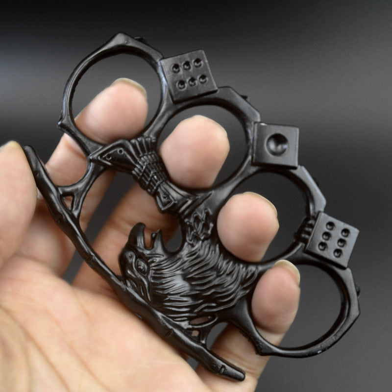 Stock God-brass Knuckle Duster Self-protection Finger Spiked EDC