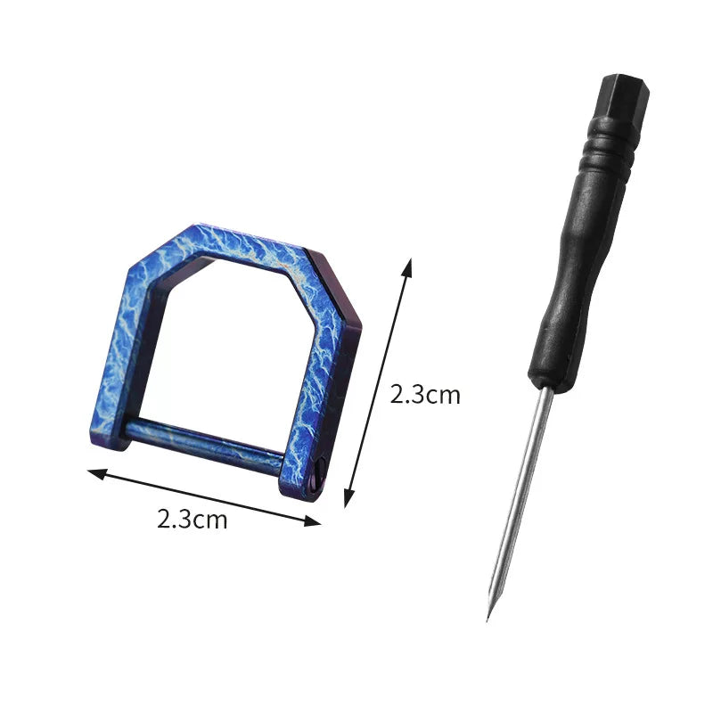 KOU001 Mini Titanium Carabiner Keychain – D-Ring Quick-Release Multi-Tool Key Ring