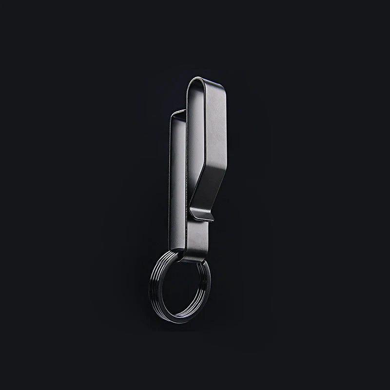 High Fashion Black Steel BeltClip Keychain for Men