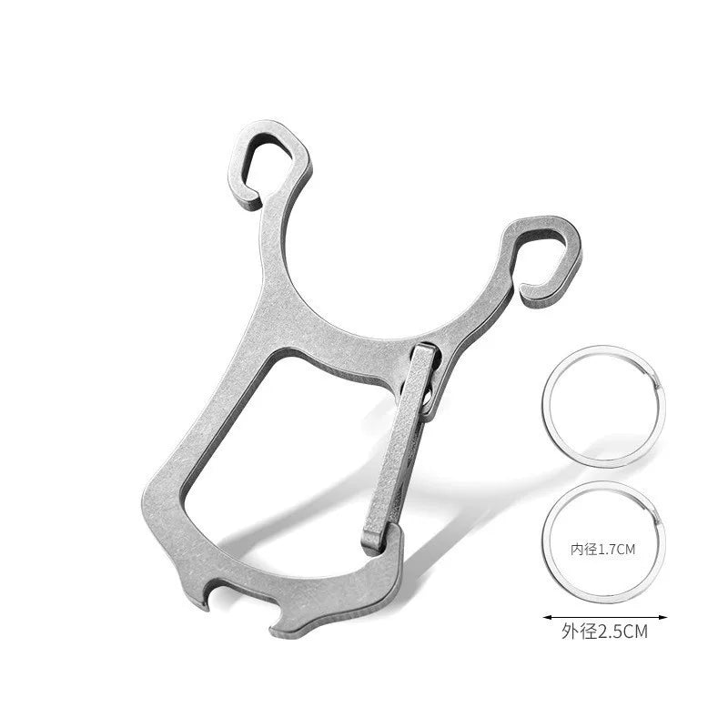 Titanium Multi-Function Keychain – EDC Key Ring, Belt Clip & Outdoor Pocket Tool