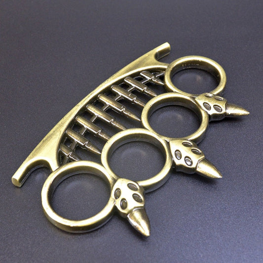 Dark Guard-brass Knuckle Duster Self Defense Finger Spiked