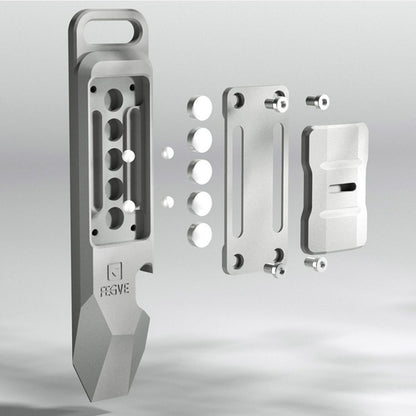 fegve Titanium Pocket Pry Bar Multi-Tool - Bottle Opener, Screwdriver & EDC Pocket Tool