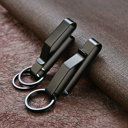 High Fashion Black Steel BeltClip Keychain for Men