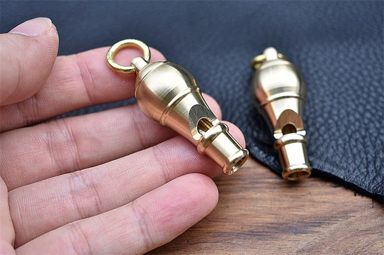 Brass High-Pitch Survival Whistle EDC