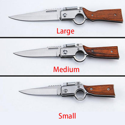 AK47 Style Wood Textured Folding Knife Pocket Knives