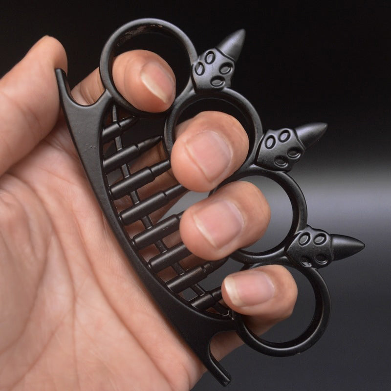 Dark Guard-brass Knuckle Duster Self Defense Finger Spiked