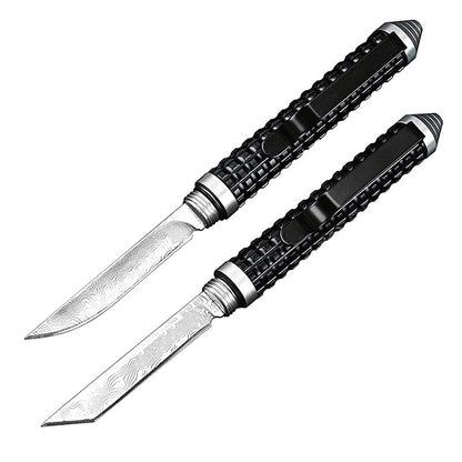 Mini Damascus Pen Knife Broken Window Defense Pocket Knives