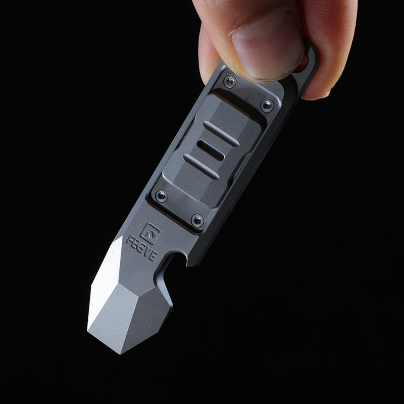 fegve Titanium Pocket Pry Bar Multi-Tool - Bottle Opener, Screwdriver & EDC Pocket Tool