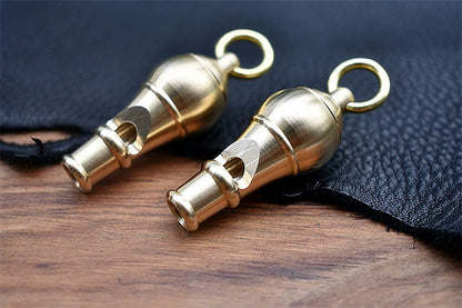 Brass High-Pitch Survival Whistle EDC
