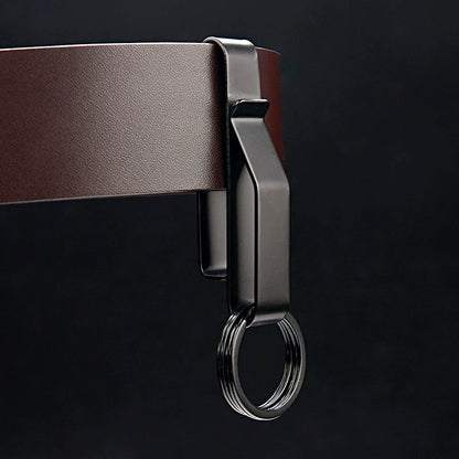 High Fashion Black Steel BeltClip Keychain for Men