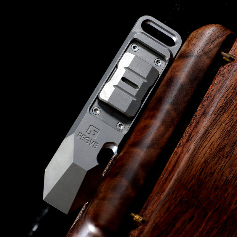 fegve Titanium Pocket Pry Bar Multi-Tool - Bottle Opener, Screwdriver & EDC Pocket Tool