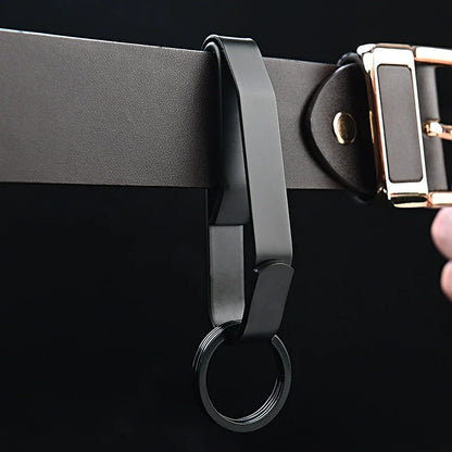 High Fashion Black Steel BeltClip Keychain for Men