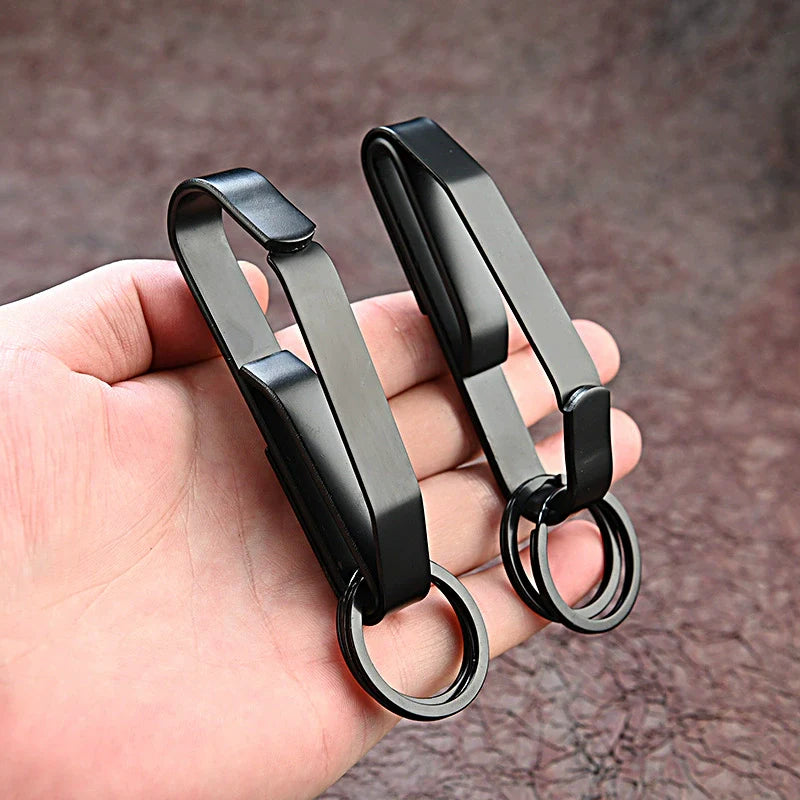 High Fashion Black Steel BeltClip Keychain for Men