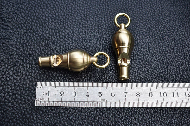 Brass High-Pitch Survival Whistle EDC