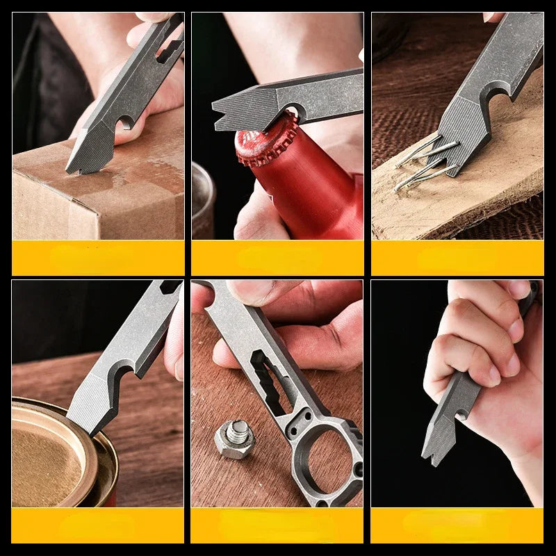 Titanium Alloy Crowbar Screwdriver Bottle Opener Wrench Stick