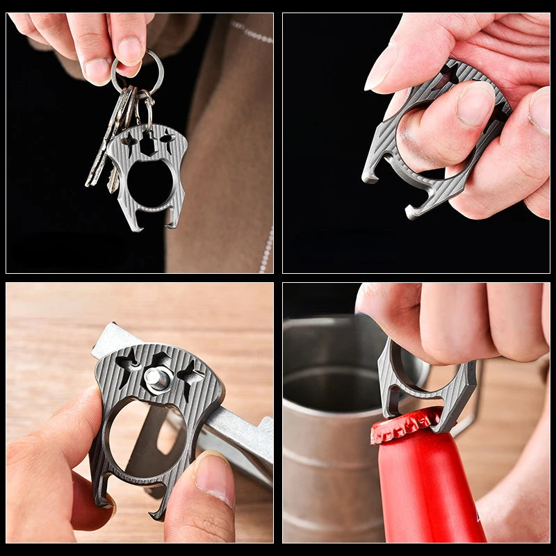 Titanium Alloy Bottle Opener Hex Nut Tool Finger Tiger