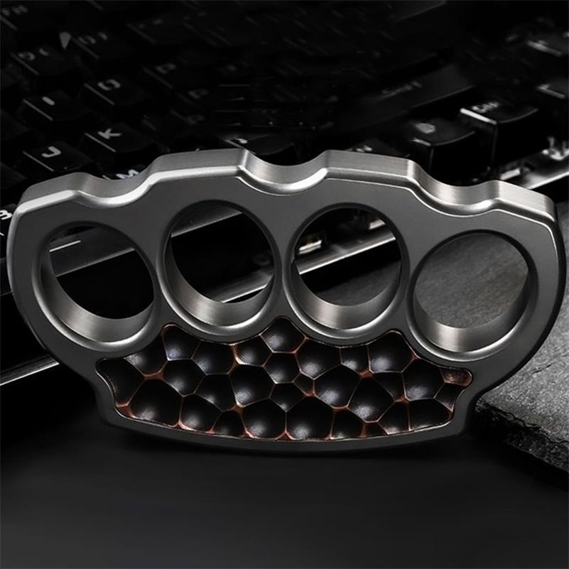 Purple Copper Patch Titanium Alloy Knuckle Duster EDC