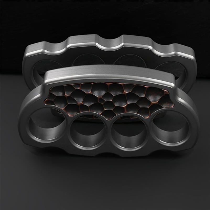 Purple Copper Patch Titanium Alloy Knuckle Duster EDC