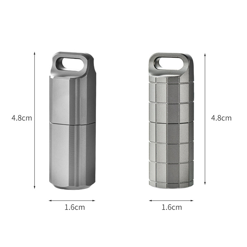 Titanium Waterproof Sealed Compartment Pillbox Lighter