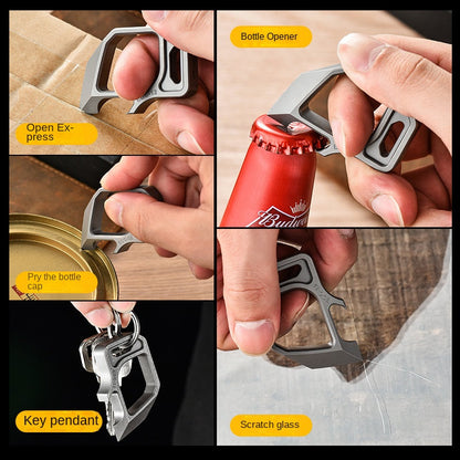 TC4 Titanium Knuckle Duster Bottle Opener Pendant EDC