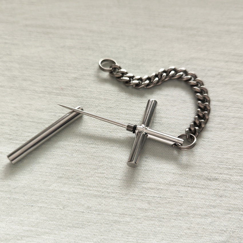 Crucifix Titanium Chain Pendant 304 Steel Toothpick EDC Tool