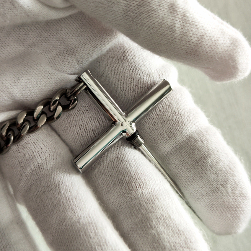 Crucifix Titanium Chain Pendant 304 Steel Toothpick EDC Tool