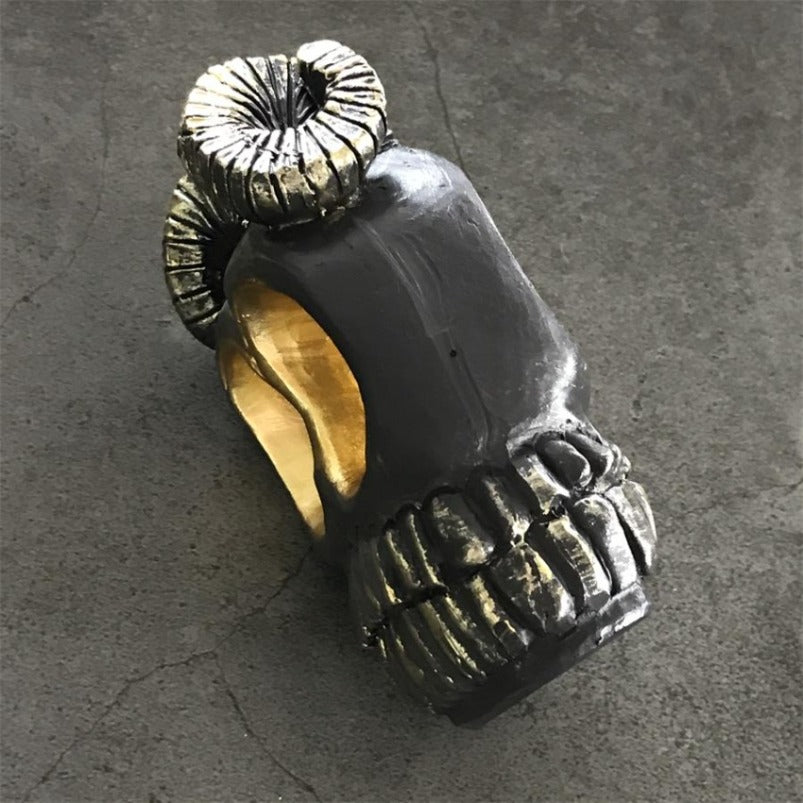 Fashion Skull Knuckle Duster – Ram Horn Decorative EDC Accessory
