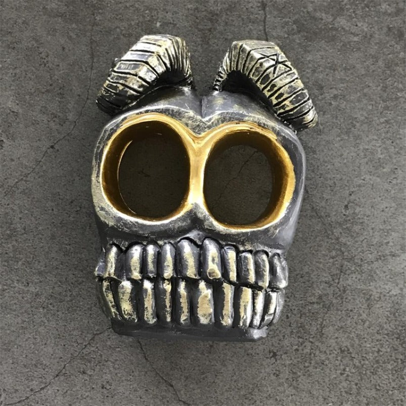 Fashion Skull Knuckle Duster – Ram Horn Decorative EDC Accessory