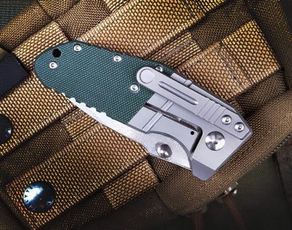 BM755 Small Folding Outdoor Titanium Alloy Green G10 Tool