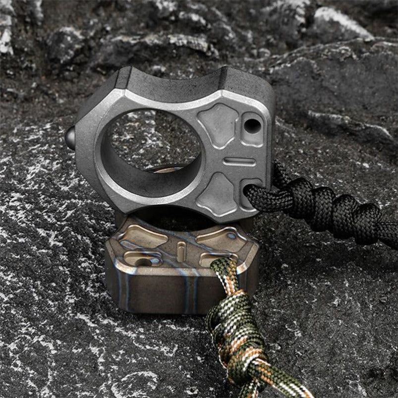 Bean- Single Finger Titanium Knuckle Duster Defense EDC